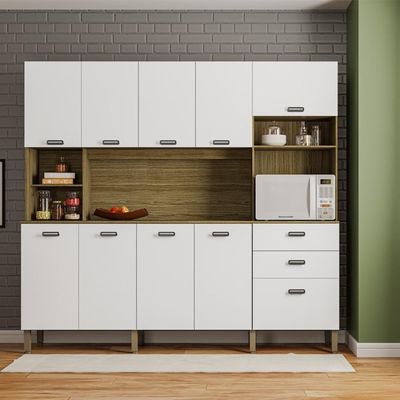 Armario De Cozinha Compacta 10 Portas 2 Gavetas Intense Freijó supremo