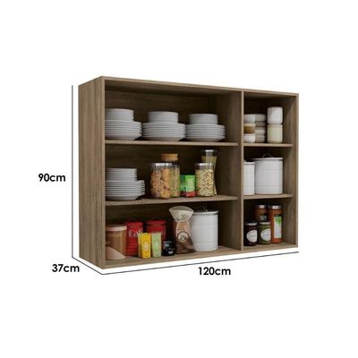 Armário Aéreo p/ Cozinha Maxxi G766 3 Portas 120cm Canela - Kappesberg