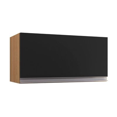 Armário Aéreo Geladeira Andréia 60 Cm Amendoa Preto Ajl