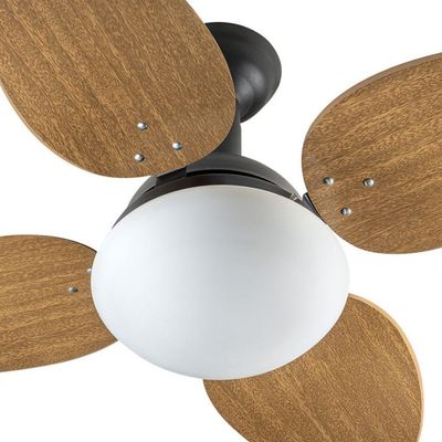 Ventilador De Teto Venti-Delta Jet Preto Com 4 Pás Mogno Linha Decoratica 220V 220v