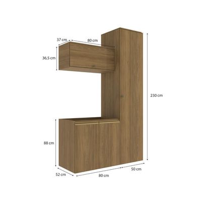 Conjunto Para Banheiro Kappesberg Celeste 3 Peças Nogueira 130cm