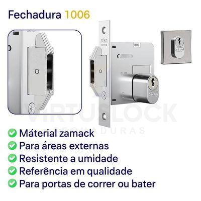 Fechadura Stam Correr-bater Externa 1006 Escovado