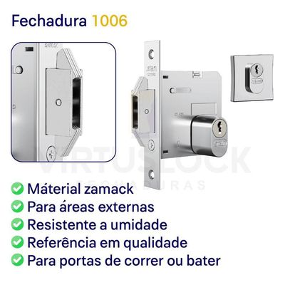 Fechadura Stam Correr-bater Externa 1006 Cromado