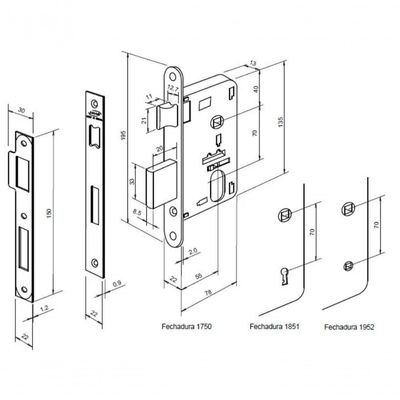 Fechadura Externa Duna 3 Maq 55 Imab Cromado
