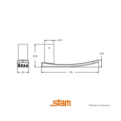 Fechadura Espelhada Inox - Stam Tetra 1800/21