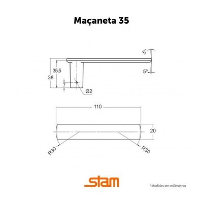 Fechadura Externa 803/35 Roseta Quadrada Inox - Stam