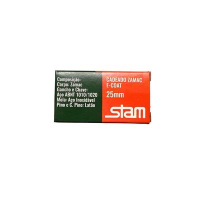 Cadeado Zamac Latonado - Stam 25mm
