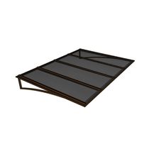Toldo Fixo Policarbonato Alveolar Fume - 1,50m X 1,00m - Estrutura Bronze
