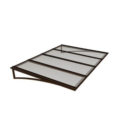 Toldo Fixo Policarbonato Alveolar Cristal - 2,00m X 1,50m - Estrutura Bronze