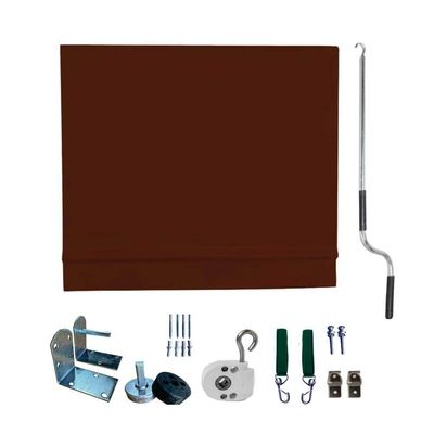 Toldo Cortina Marrom Sem Visor - Kit Completo - 1m2