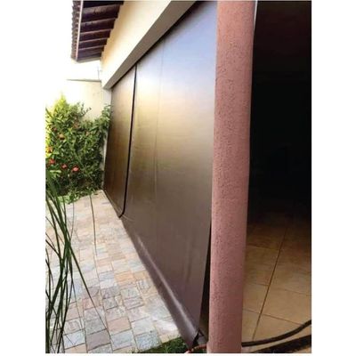 Toldo Cortina Marrom Sem Visor - Kit Completo - 1m2