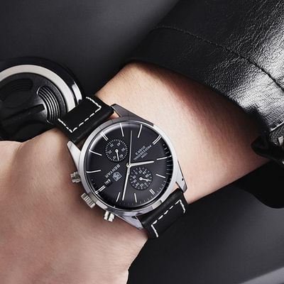 Relógio De Quartzo Esportivo Masculino Benyar Luxo Impermeável Cronógrafo Prata