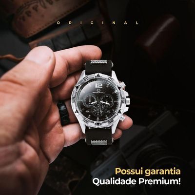 Relogio Masculino Prateado + Cordão Prata Grumet Inoxidavel