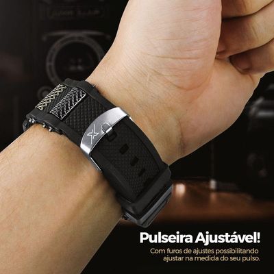 Relogio Masculino Prateado + Cordão Prata Grumet Inoxidavel