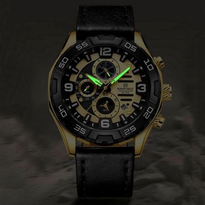 Relógio Masculino Esportivo Quartzo Casual A Prova D´agua Dourado
