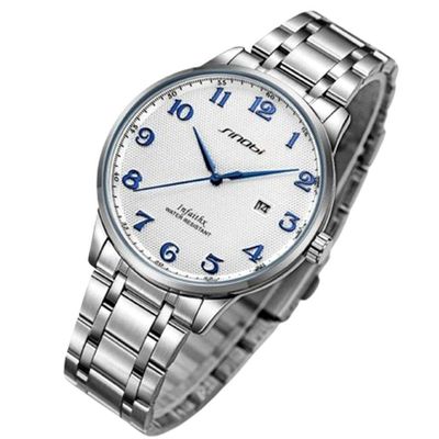 Relógio De Pulso De Quartzo Masculino Casual Em Aço Inoxidavel Impermeavel Azul