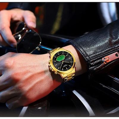 Relógio De Pulso Esportivo Militar Masculino 3301 Sanda Dourado