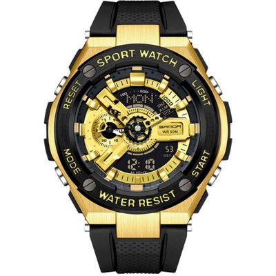 Relógio Esportivo Multifuncional Masculino Sanda 3170 Dourado