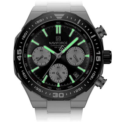 Relógio De Quartzo Masculino Com Pulseira De Aço Inoxidável Esportivo Impermeável Prata