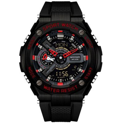 Relógio Esportivo Multifuncional Masculino Sanda 3170 Vermelho