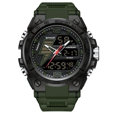 Relógio Masculino Militar Esportivo Digital 6137 Verde
