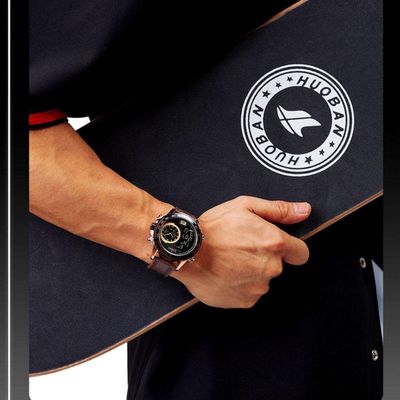 Relógio De Quartzo Masculino Design Esportivo Display Lcd Luminoso Impermeável Marrom