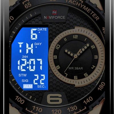 Relógio De Quartzo Masculino Design Esportivo Display Lcd Luminoso Impermeável Marrom