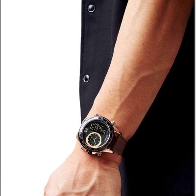 Relógio De Quartzo Masculino Design Esportivo Display Lcd Luminoso Impermeável Marrom