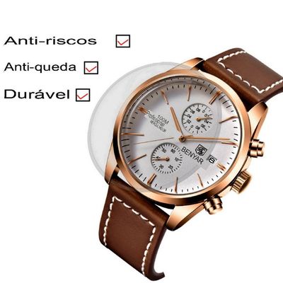 Relógio De Quartzo Esportivo Masculino Benyar Luxo Impermeável Cronógrafo Dourado