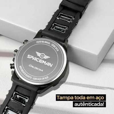 Relogio Masculino Preto + Cordão Prata Grumet + Relogio Masculino Aço Inox Black Piano