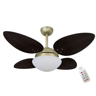 Ventilador Volare Petalo Quad Tabaco 127V E Controle Remoto 110V