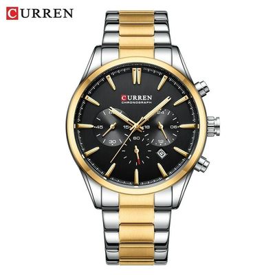 Relógio De Pulso Masculino Curren 84467 à Prova D'água Ouro No