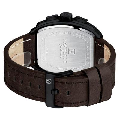 Relógio De Pulso De Quartzo Tonneau Desgin Esportivo Luminoso Impermeavel Marrom Escuro