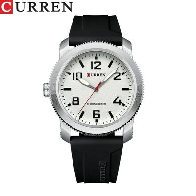 Relógio Masculino Curren 8454 à Prova D'água Branco No