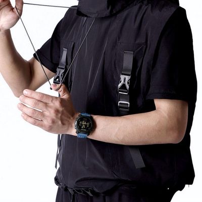 Relógio Esportivo Digital Impermeável Pulseira De Silicone Casual Azul