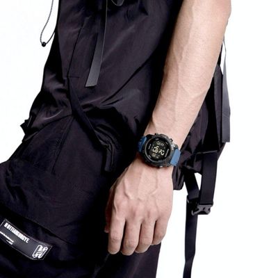 Relógio Esportivo Digital Impermeável Pulseira De Silicone Casual Azul