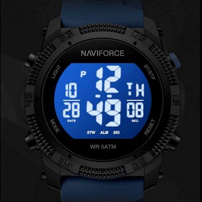 Relógio Esportivo Digital Impermeável Pulseira De Silicone Casual Azul