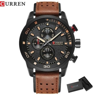 Relógio Masculino Curren 8250 À Prova D'Água Marrom
