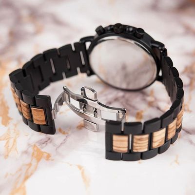 Relogio Masculino Bobo Bird Gp009-4 À Prova D'Água Preto
