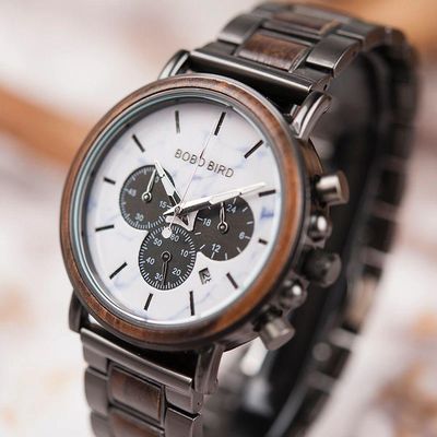 Relogio Masculino Bobo Bird Gp009-4 À Prova D'Água Preto