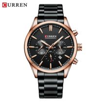 Relógio De Pulso Masculino Curren 84467 à Prova D'água Preto Fosco No