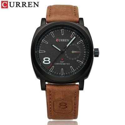 Relógio De Pulso Masculino Curren 8139 à Prova D'água Marrom