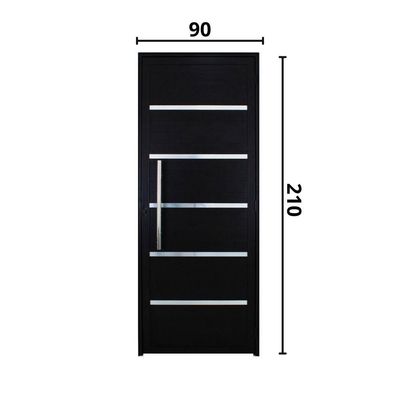 Porta Lambril Solara Com Puxador 90 X 2.10 Preta Lado Direito - Hale