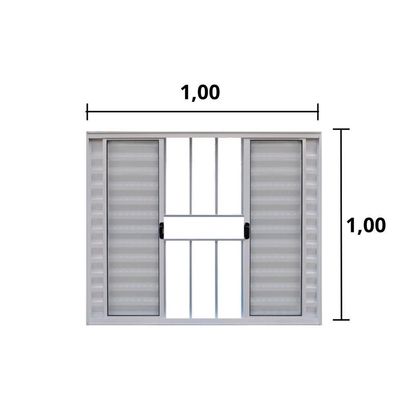 Veneziana 6 Folhas De Correr C/grade 1.00 X 1.00 Alumínio Branco Linha Modular - Hale