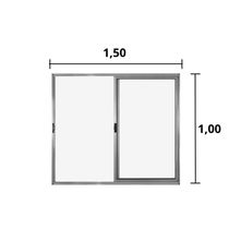 Janela 2 Folhas De Correr S/ Grade 1.00 X 1.50 Alumínio Brilhante Linha Modular - Hale