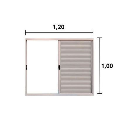 Veneziana 3 Folhas De Correr S/grade 1.00 X 1.20 Alumínio Branco Linha Modular - Hale