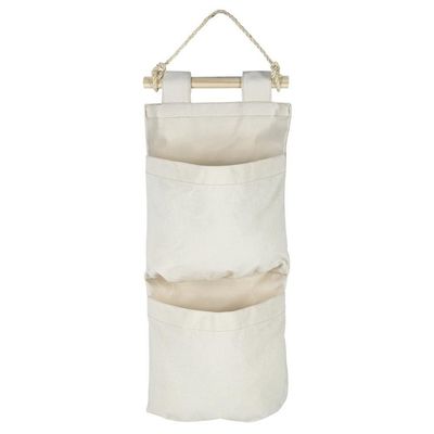 Organizador Tramontina Em Lona Natural Com 2 Bolsos E Corda Para Pendurar