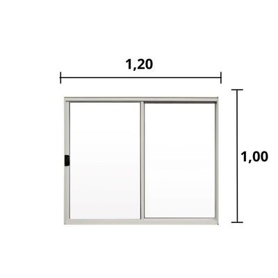 Janela 2 Folhas De Correr S/ Grade 1.00 X 1.20 Alumínio Branco Linha Modular - Hale