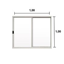 Janela 2 Folhas De Correr S/ Grade 1.00 X 1.00 Alumínio Branco Linha Modular - Hale