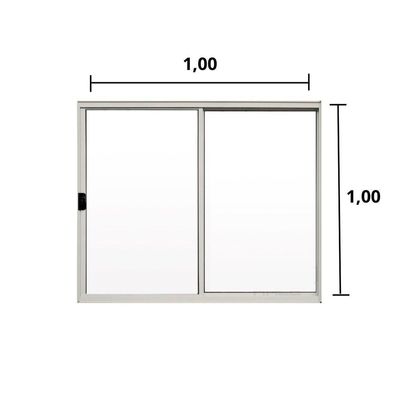 Janela 2 Folhas De Correr S/ Grade 1.00 X 1.00 Alumínio Branco Linha Modular - Hale